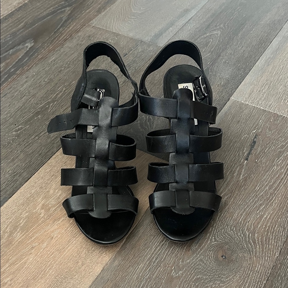 Steve Madden Black Woven Sandals